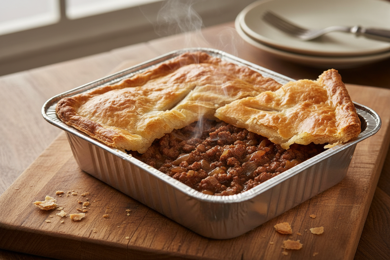 Mince and Onion in Gravy Pie